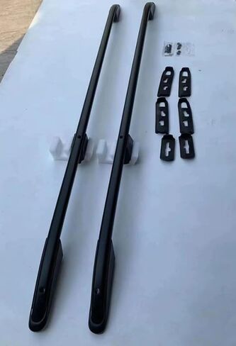 2pcs سقف رفوف السكك الحديدية الجانبية تناسب فولكس واجن VW Multivan T5 T6 (أسود) in Kuwait