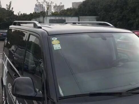 2pcs سقف رفوف السكك الحديدية الجانبية تناسب فولكس واجن VW Multivan T5 T6 (أسود) in Kuwait