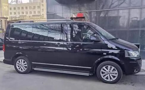 2pcs سقف رفوف السكك الحديدية الجانبية تناسب فولكس واجن VW Multivan T5 T6 (أسود) in Kuwait