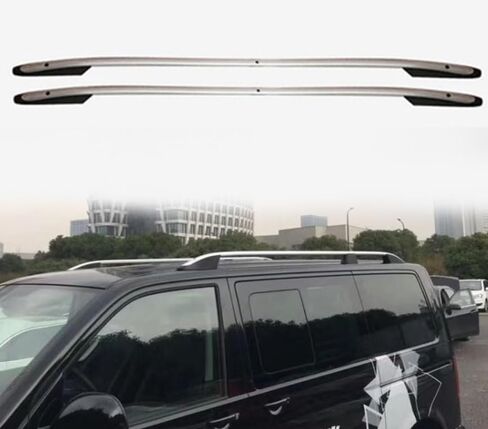 2pcs سقف رفوف السكك الحديدية الجانبية تناسب فولكس واجن VW Multivan T5 T6 (أسود) in Kuwait