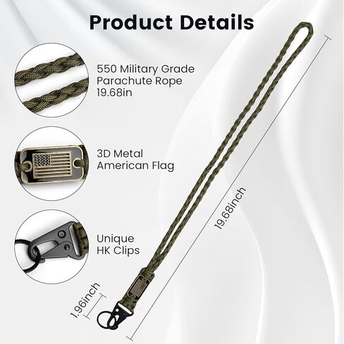 2 PCS Paracord Lanyard Keychain ، 1* Long و 1* قصيرة من سلسلة مفاتيح المفاتيح المضفرة للخدمة الشديدة للأنشطة في الهواء الطلق in Kuwait