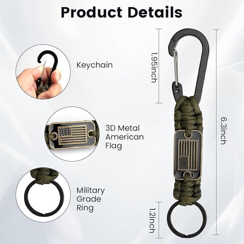 2 PCS Paracord Lanyard Keychain ، 1* Long و 1* قصيرة من سلسلة مفاتيح المفاتيح المضفرة للخدمة الشديدة للأنشطة في الهواء الطلق in Kuwait