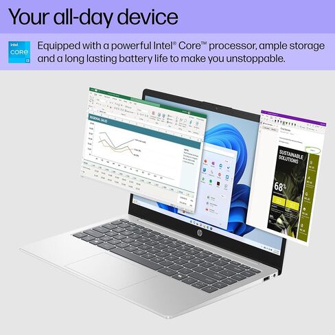 جهاز كمبيوتر محمول 14 بوصة HP ، شاشة HD ، Intel Core I3-N305 ، ذاكرة الوصول العشوائي 8 جيجابايت ، 256 جيجابايت SSD ، Intel UHD Graphics ، Windows 11 Home in S ، Silver Natural ، 14-EP0299NR in Saudi Arabia
