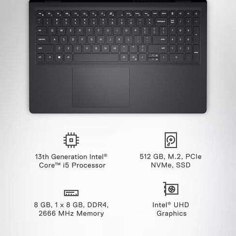 Dell Inspiron 15 3530 كمبيوتر الكمبيوتر المحمول الشاشة التي تعمل باللمس للأعمال التجارية والطالب ، ذاكرة الوصول العشوائي 64 جيجابايت ، 2 تيرابايت SSD ، وين 11 Pro ، Intel 10-Core I5-1334U ، 15.6 "WVA LED FHD Anti Glare Display ، AI Copilot ، Wi-Fi6 ، W/As in Kuwait