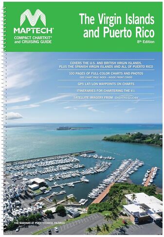 MAPTECH Compact ChartKit and Cruising Guide, Virgin Islands and Puerto Rico, 8th Edition, 100 Pages Full-Color Charts, Spiral Bound, 18" x 12.6 in Saudi Arabia