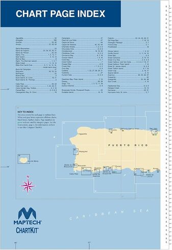 MAPTECH Compact ChartKit and Cruising Guide, Virgin Islands and Puerto Rico, 8th Edition, 100 Pages Full-Color Charts, Spiral Bound, 18" x 12.6 in Saudi Arabia