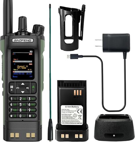 Baofeng DM-32 DMR Radio 10W Walkia Talkie GPS/APRs ثنائية الاتجاه RAIDO USB-C شحن FM/AM Wakietalkie DM32 مع حالات راديو ومكسب عالية (أخضر) in Saudi Arabia