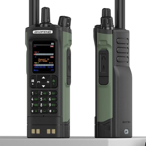 Baofeng DM-32 DMR Radio 10W Walkia Talkie GPS/APRs ثنائية الاتجاه RAIDO USB-C شحن FM/AM Wakietalkie DM32 مع حالات راديو ومكسب عالية (أخضر) in Saudi Arabia