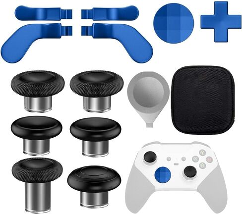 17 in 1 Accessories Kit for Xbox Elite Series 2 Controller, Full Set of Thumbsticks Replacements for Xbox Elite 2 Core with 6 Swap Joysticks, 4 Paddles, 2 D-Pads, 3 Tool and 1 Bag (Blue) in Kuwait