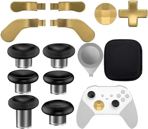 17 in 1 Accessories Kit for Xbox Elite Series 2 Controller, Full Set of Thumbsticks Replacements for Xbox Elite 2 Core with 6 Swap Joysticks, 4 Paddles, 2 D-Pads, 3 Tool and 1 Bag (Blue) in Kuwait