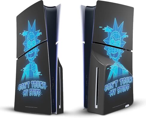 Head Case Designs Officially Licensed Rick And Morty Don't Touch My Stuff Graphics Vinyl Sticker Gaming Skin Decal Cover Compatible With Sony PlayStation 5 PS5 Slim Disc Edition Console in Saudi Arabia