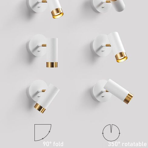 Led Wall Lamp for Reading, Bedside 5W Wall Mounted Reading Light, 350° Rotatable Headboard Spotlight, Bedroom Study Room Ligting Fixture - 3000K Warm Light in Saudi Arabia