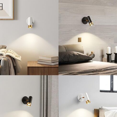 Led Wall Lamp for Reading, Bedside 5W Wall Mounted Reading Light, 350° Rotatable Headboard Spotlight, Bedroom Study Room Ligting Fixture - 3000K Warm Light in Saudi Arabia