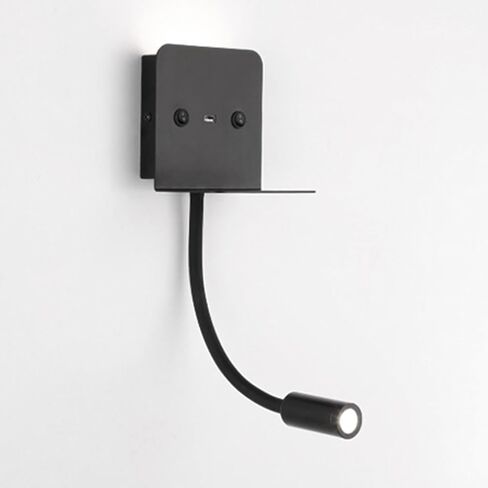 LED Gooseneck Wall Mount Reading Lamp Hardwired Wall Light, Modern Interior Lighting, USB Charging Port, Headboard Lamps for Bedroom Bedside Study Room in Saudi Arabia