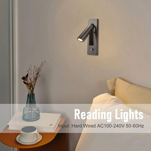 Reading Lights,Headboard Wall Light Reading Light Recessed Push Switch Wall Lamps for Living Room, Bedroom Black in Saudi Arabia