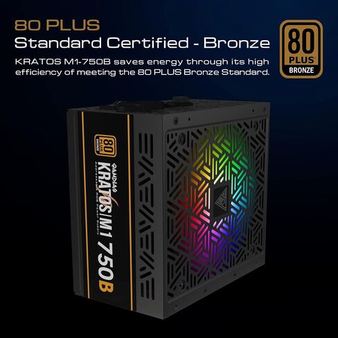 Gamdias RGB Gaming PC Power Supply 750W 80 Plus Bronze Certified 750 Watt PSU لأجهزة الكمبيوتر مع PFC النشط ، Kratos M1-750B in Kuwait