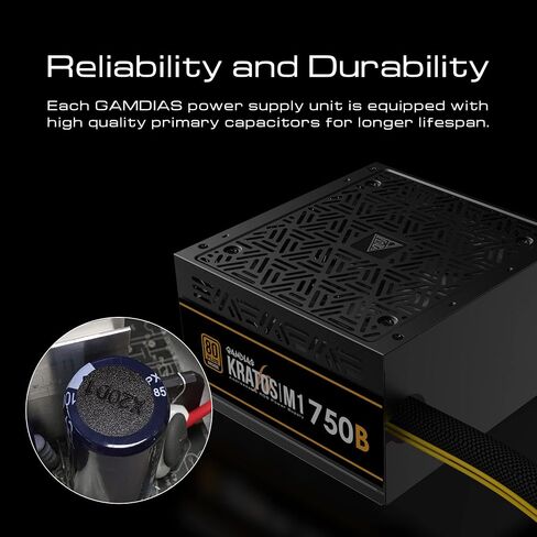 Gamdias RGB Gaming PC Power Supply 750W 80 Plus Bronze Certified 750 Watt PSU لأجهزة الكمبيوتر مع PFC النشط ، Kratos M1-750B in Kuwait