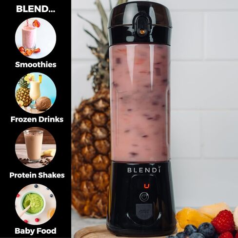 BLENDi Pro+ Portable Blender (17.5oz, Black) – Upgraded Ice Crushing 120W Motor, USB-C Rechargeable, Cordless Personal Blender Smoothies & Shakes – BPA-Free, ravel-Friendly (NEW) in Saudi Arabia