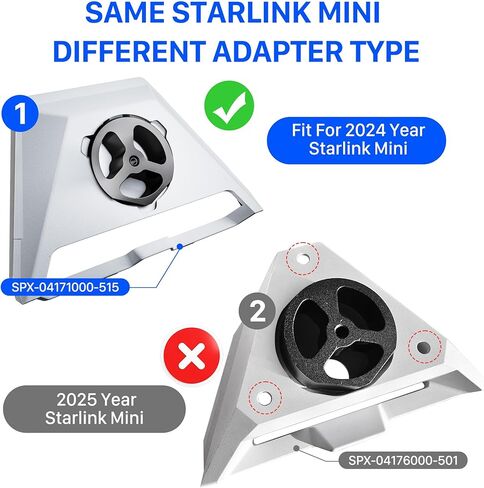 [2025 New Version] Starlink Mini Tripod Adapter, Aluminum Alloy - with 1/4"~20 & 3/8"~16 Threads,Hollow Lightweight Design for Easy Carry and Faster Disassembly (SPX-04176000-501) in Kuwait