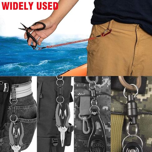 Magnetic Net Release Fly Fishing Net Retractor Magnetic Keychain, for Fly Fishing with Retractable Coiled Lanyard Carabiner in Saudi Arabia