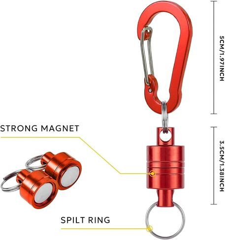 Magnetic Net Release Fly Fishing Net Retractor Magnetic Keychain, for Fly Fishing with Retractable Coiled Lanyard Carabiner in Saudi Arabia