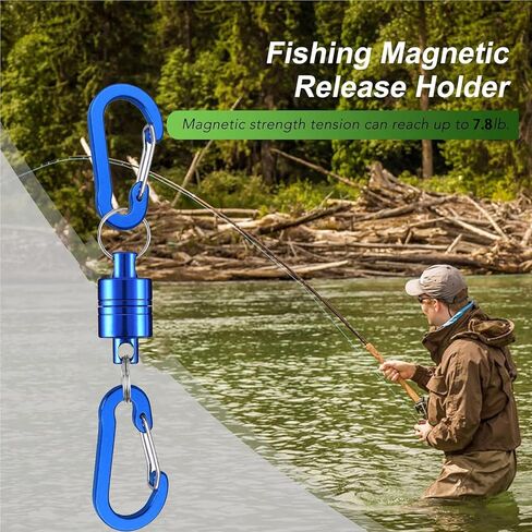 Magnetic Net Release Fly Fishing Net Retractor Magnetic Keychain, for Fly Fishing with Retractable Coiled Lanyard Carabiner in Saudi Arabia