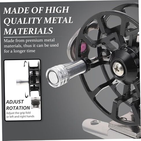 Generic All Metal Ice Fishing Reel with Slip Handle Portable Lightweight Sea Rod Accessory for Enhanced Comfort and Durability Professional Creative Fishing Wheel for Freshwater and in Saudi Arabia