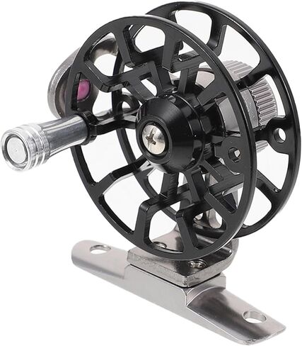 Mipcase Professional Full Metal Ice Fishing Reel Black Portable Sea Rod Wheel Accessory with Ergonomic Handle for Lure and Sea Fishing Poles in Saudi Arabia