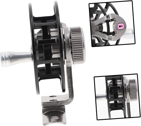 Mipcase Professional Full Metal Ice Fishing Reel Black Portable Sea Rod Wheel Accessory with Ergonomic Handle for Lure and Sea Fishing Poles in Saudi Arabia