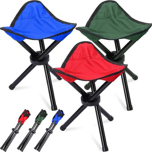 3 Pack Folding Camping Stool 12.2 x 14.96 Inch Portable Collapsible Chair Tripod Stool Hiking Chair for Fishing, Beach, Picnic, Outdoor, Gardening and Travel in Saudi Arabia
