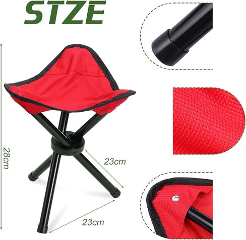 3 Pack Folding Camping Stool 12.2 x 14.96 Inch Portable Collapsible Chair Tripod Stool Hiking Chair for Fishing, Beach, Picnic, Outdoor, Gardening and Travel in Saudi Arabia