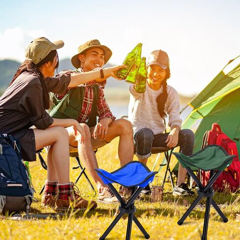 3 Pack Folding Camping Stool 12.2 x 14.96 Inch Portable Collapsible Chair Tripod Stool Hiking Chair for Fishing, Beach, Picnic, Outdoor, Gardening and Travel in Saudi Arabia