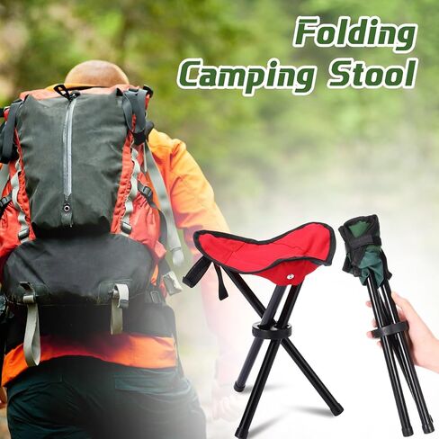3 Pack Folding Camping Stool 12.2 x 14.96 Inch Portable Collapsible Chair Tripod Stool Hiking Chair for Fishing, Beach, Picnic, Outdoor, Gardening and Travel in Saudi Arabia