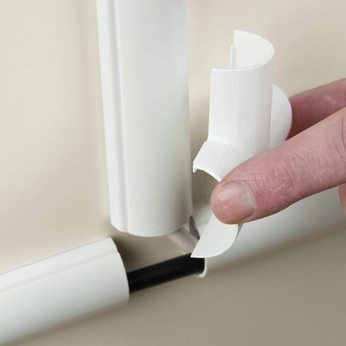 D-Line Cable Raceway On-Wall Cover | 1D3015W | القناة الكهربائية السطحية لإخفاء وإخفاء الحبال والكابلات والأسلاك | أبيض ، قابل للطلاء in Saudi Arabia