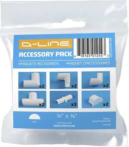 D-Line Cable Raceway On-Wall Cover | 1D3015W | القناة الكهربائية السطحية لإخفاء وإخفاء الحبال والكابلات والأسلاك | أبيض ، قابل للطلاء in Saudi Arabia