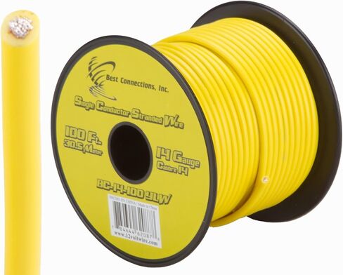 أفضل اتصالات النحاس المغطى بالسيارة السلك الأولي الرئيسي (Gauge 100 '، أصفر) بواسطة Audiopipe in Saudi Arabia