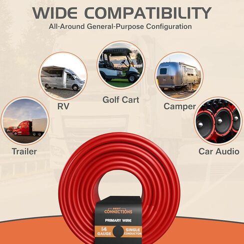 أفضل اتصالات النحاس المغطى بالسيارة السلك الأولي الرئيسي (Gauge 100 '، أصفر) بواسطة Audiopipe in Saudi Arabia