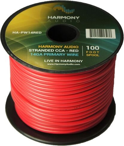 Harmony Audio Primary Single Conductor 14 Gauge Power or Ground Wire - 10 Rolls - 1000 Feet - Red & Black for Car Audio/Trailer/Model Train/Remote in Saudi Arabia