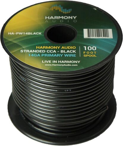 Harmony Audio Primary Single Conductor 14 Gauge Power or Ground Wire - 10 Rolls - 1000 Feet - Red & Black for Car Audio/Trailer/Model Train/Remote in Saudi Arabia