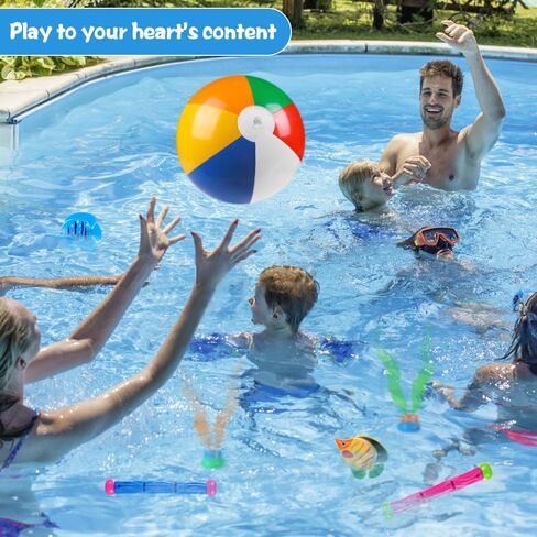 YUJUN 35PCS Pool Diving Swimming Toys, Summer Underwater Game Toys with Pool Fishes Dive Sticks Rings Gems Storage Bag for Kids Swim Birthday Party Favors in Saudi Arabia