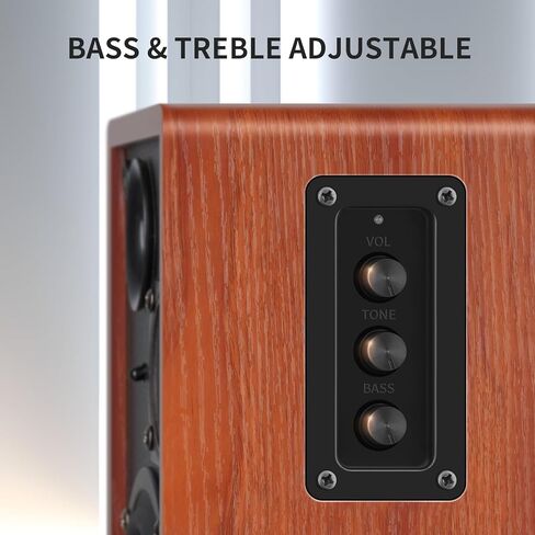 Bluetooth Bookshelf Speakers Pair, 1" Silk Dome Tweeter & 4" Woofer, BT5.3 & RCA Input for Turntable, PC, Desktop, Wooden Anti-Vibration Cabinet, Home Audio Studio Monitor in Kuwait