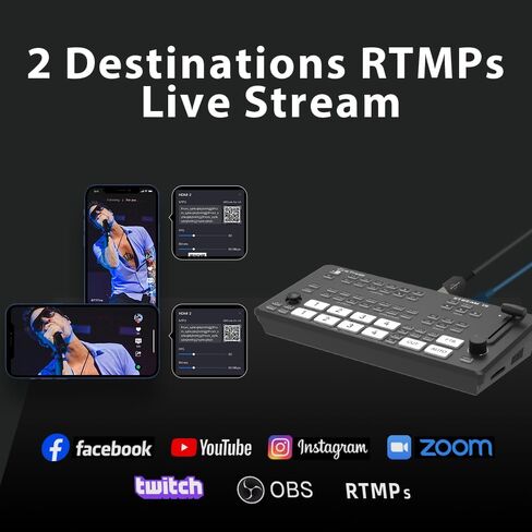 Dream-1 HDMI Super Super Camera Switcher Mixer مع التحكم في CAM PTZ و REC و NDI قابلة للتحديث والمناظر الطبيعية والبثرية in Kuwait