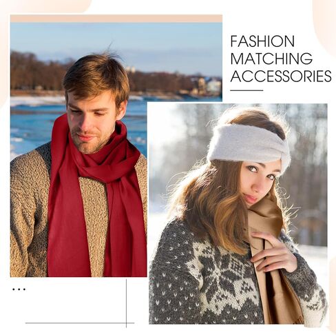 Suhine 8 Pcs Blanket Scarf Warm Soft Cashmere Shawl Thickened Winter Long Scarf with Tassel Edge, 13.8 x 78.8 Inch in Saudi Arabia