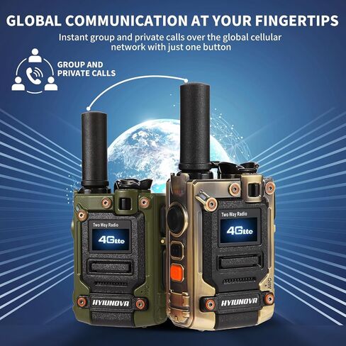 4G LTE POC Walkie Talkies (حزمة 2 ، شملت بطاقات SIM)-أجهزة الراديو التغطية على مستوى البلاد/التغطية العالمية ، جسم صغير للمعادن ، بطارية طويلة ، نطاق USB-C ، 5000 كم-K300 in Saudi Arabia