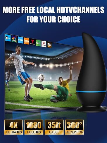 2025 TV Antenna Signal Enhance with 1000+ Miles Range Supports 1080p 4K for HDTV Cable, Smart TV, Older TVs, 18ft HDTV Cable for Free Channel in Saudi Arabia