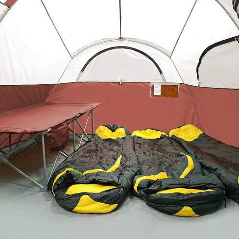 CAMPROS CP Tent 12-Person-Camping-Tents,3 Room Family Tents,Waterproof Windproof Family Tent with Top Rainfly,6 Large Mesh Windows,Double Layer,Easy Set Up, Portable with Carry Bag-20' x 9' x 72"(H) in Saudi Arabia