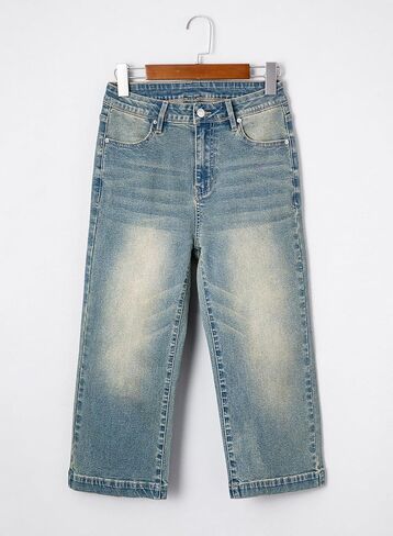 Sidefeel Women's Wide Leg Jeans High Waisted Stretchy Capri Denim Pants in Saudi Arabia