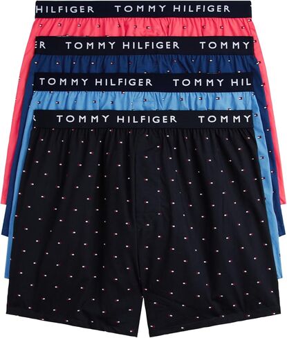 Tommy Hilfiger Woven Cotton Boxer 4-Pack Black SM in Saudi Arabia