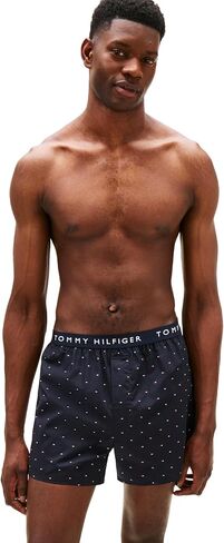 Tommy Hilfiger Woven Cotton Boxer 4-Pack Black SM in Saudi Arabia