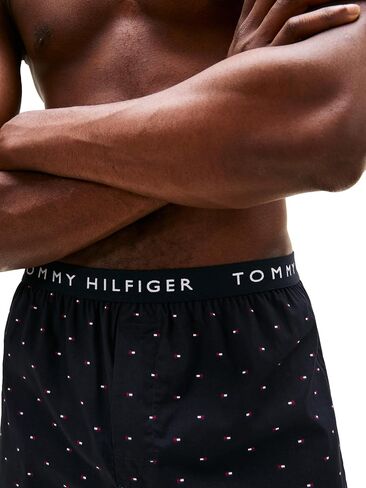 Tommy Hilfiger Woven Cotton Boxer 4-Pack Black SM in Saudi Arabia
